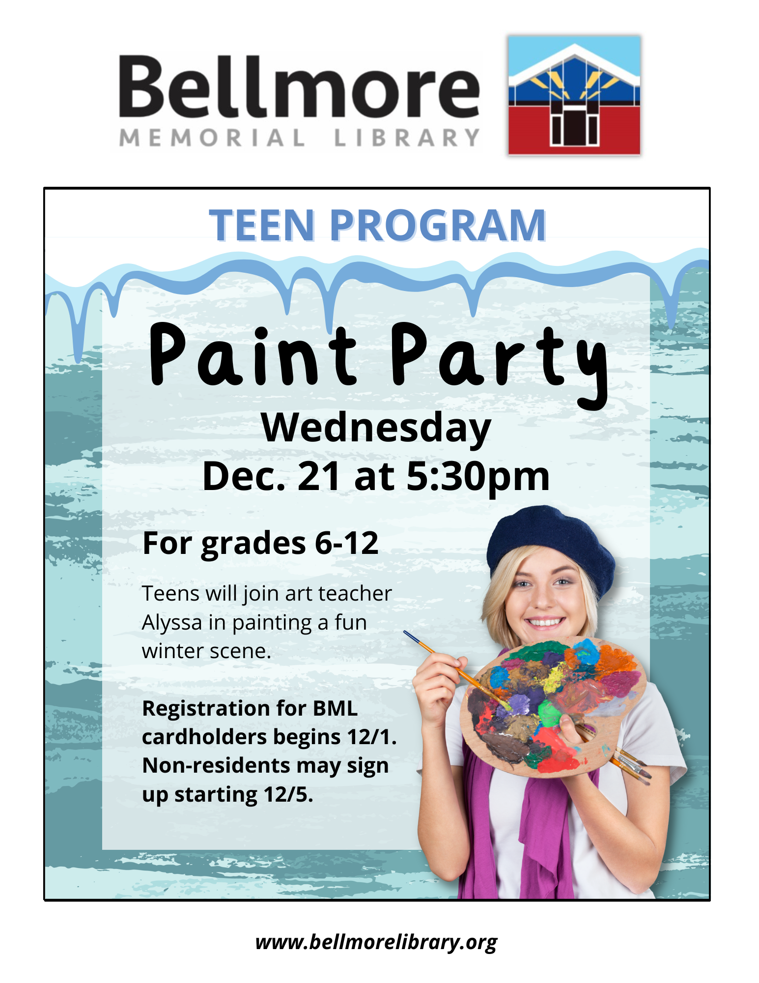 12/21/2022 Teen Paint Party Bellmore Memorial Library